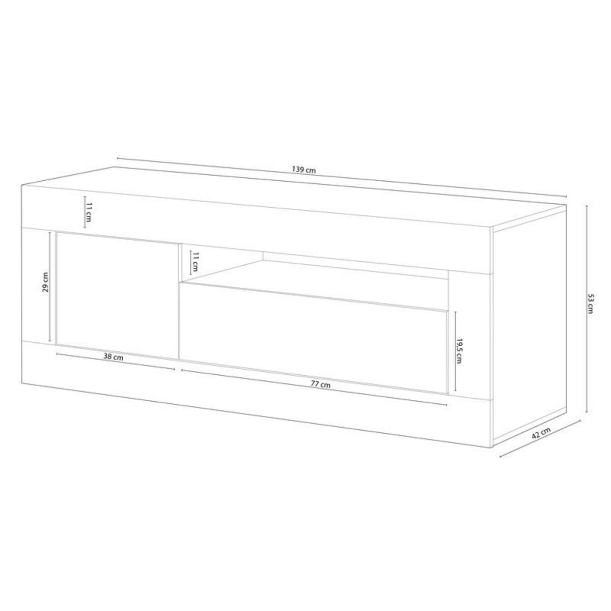 Mueble TV 139x53 cm. Dos Puertas