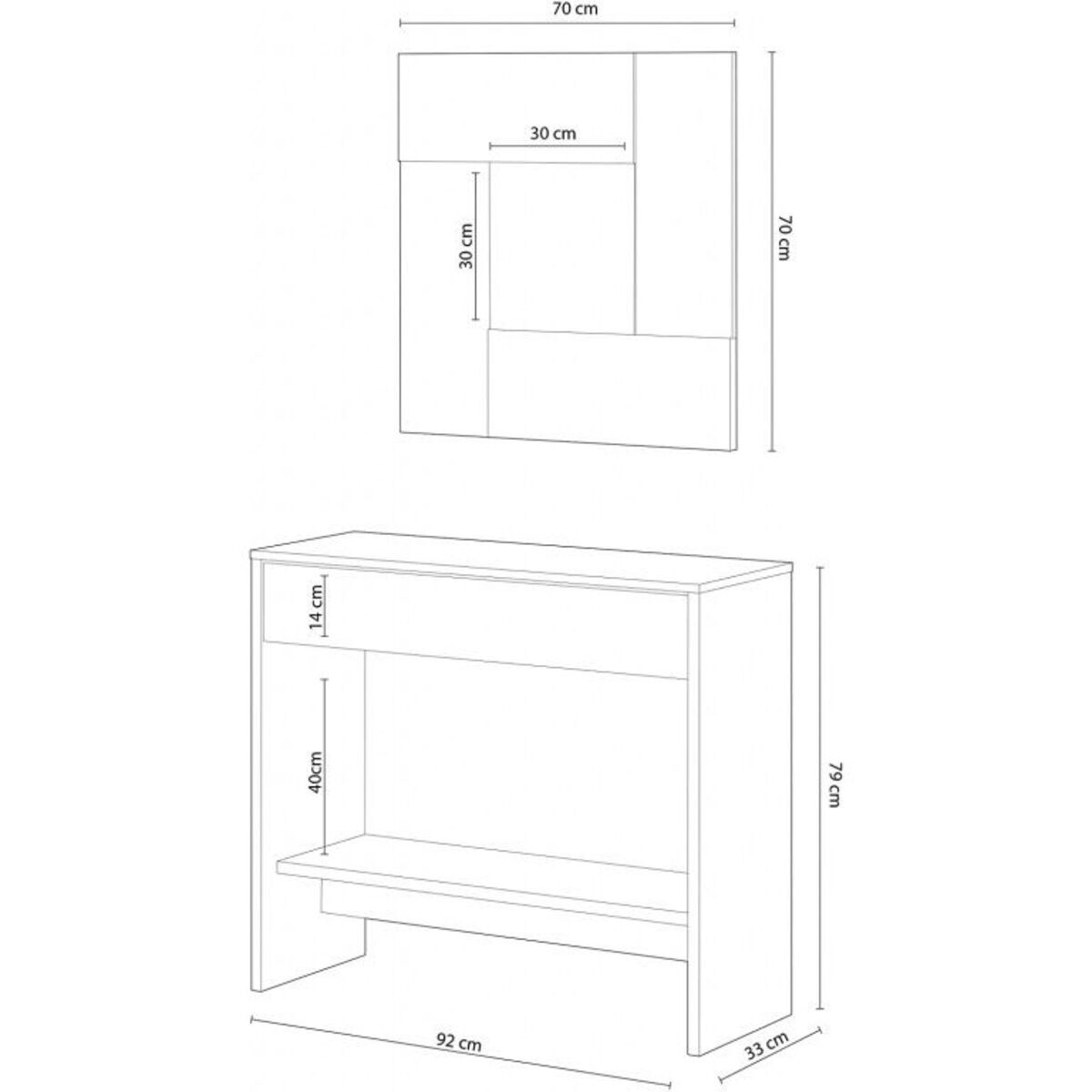 Mueble Recibidor Consola 149x92 cm + Espejo y Un Cajon