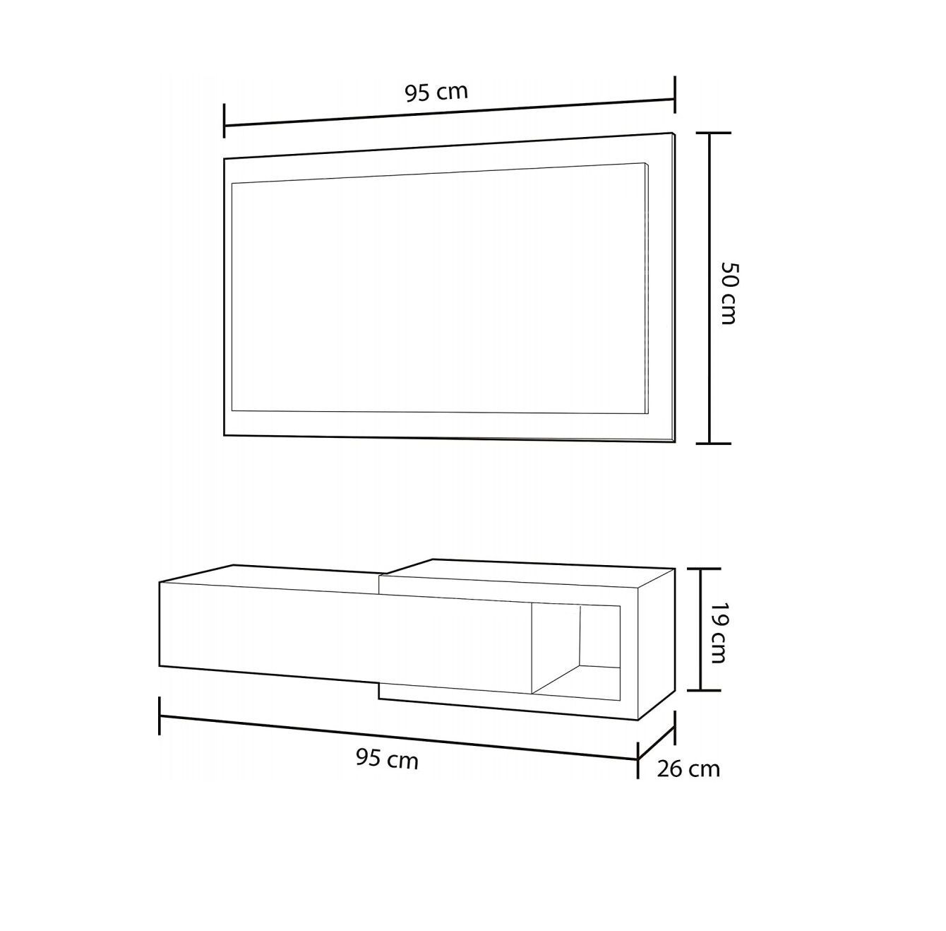 Mueble Recibidor 69x95 cm + Espejo y Un Cajon