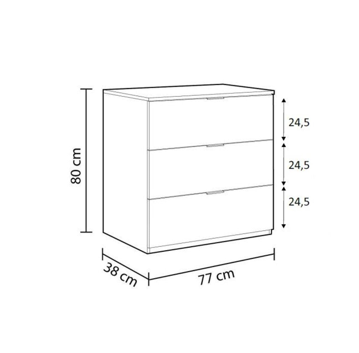 Comoda 3 Cajones 80x77 cm