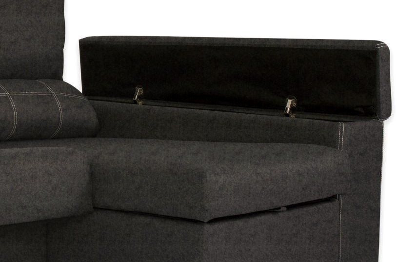 Sofa Chaise Longue 260x145 cm. Reclinable, con Arcon