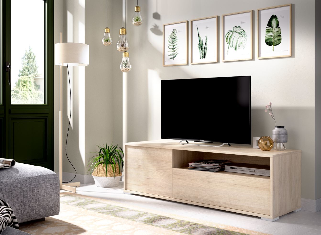 Mueble TV 130x40 cm. Dos Puertas