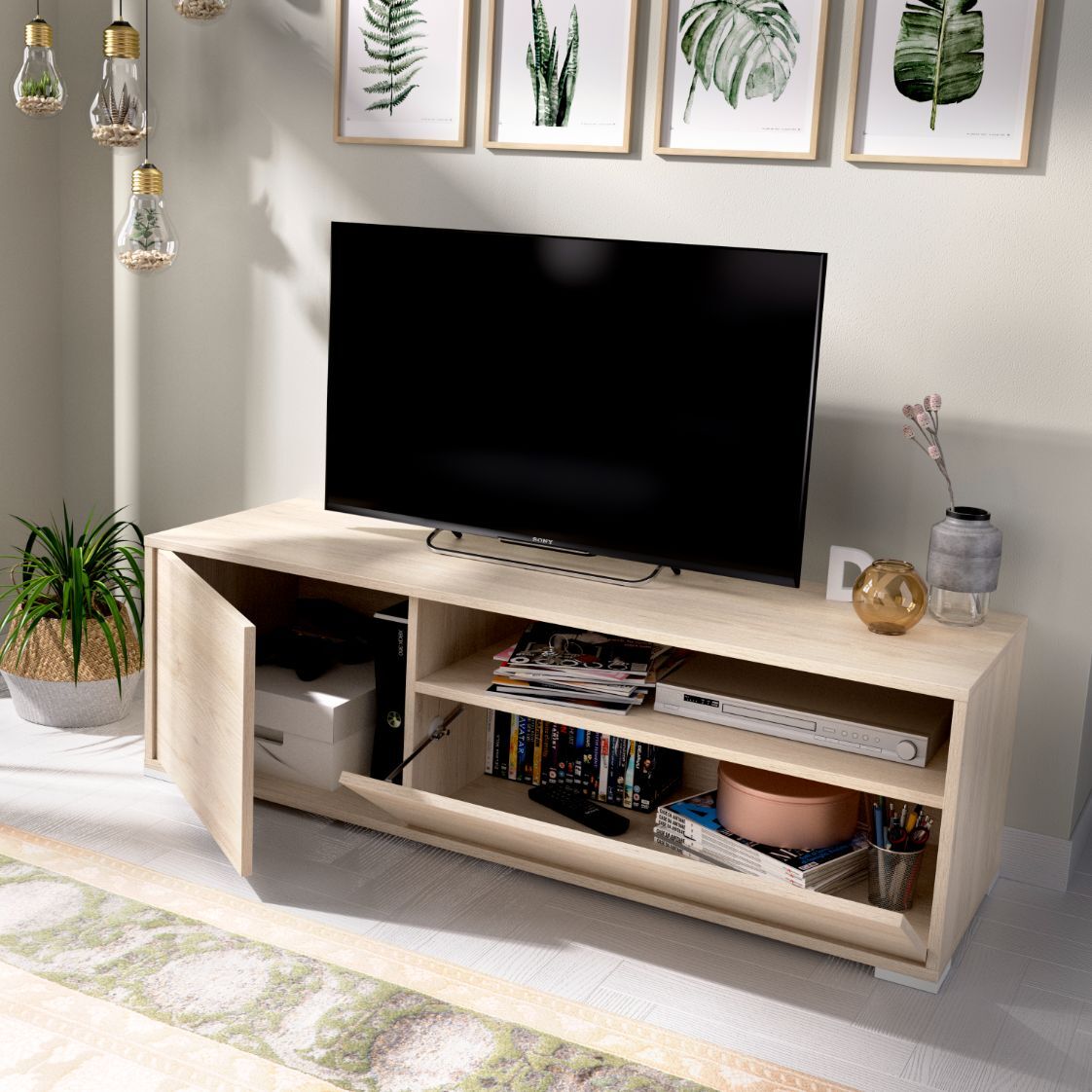 Mueble TV 130x40 cm. Dos Puertas