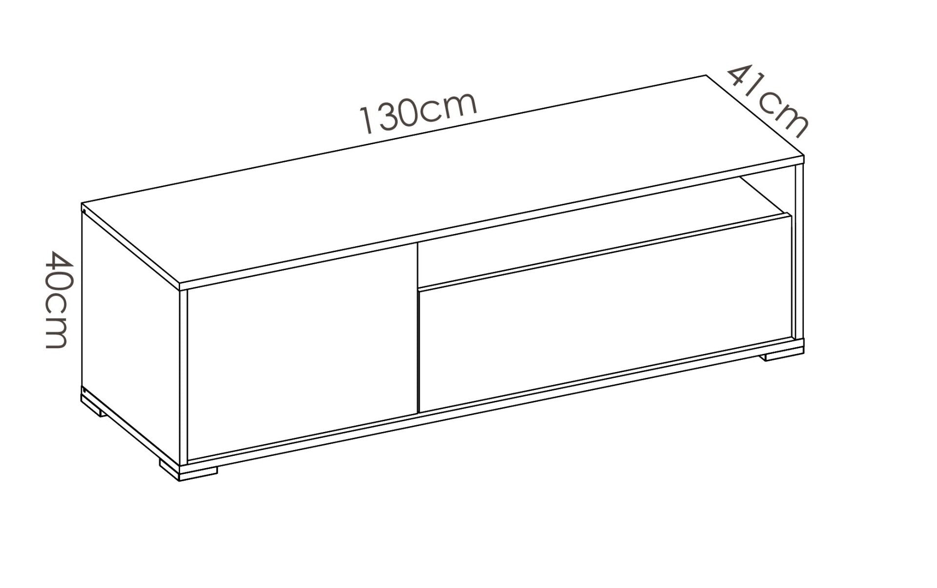 Mueble TV 130x40 cm. Dos Puertas