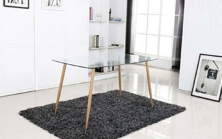 Mesa Cristal Templado Estilo Nordico 120x70 cm. Comedor o Cocina