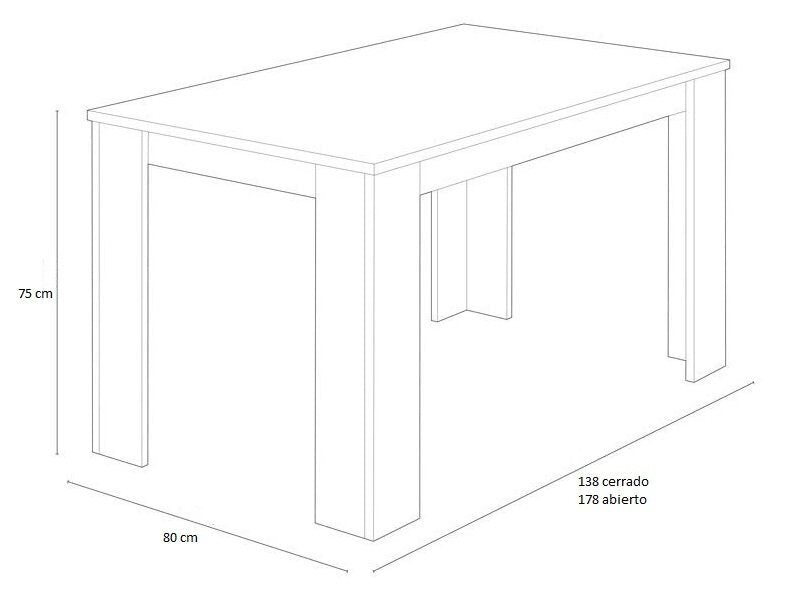 Mesa Extensible de Comedor o Cocina + 6 Sillas en Polipiel/metal