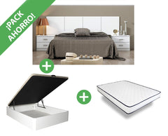 Pack Ahorro: Dormitorio Couple + Canape Abatible + Colchon Basic