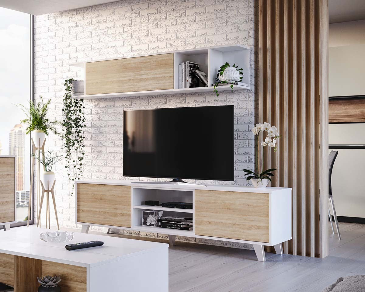 Mueble TV 180 cm + Estante. Conjunto Muebles de Salon