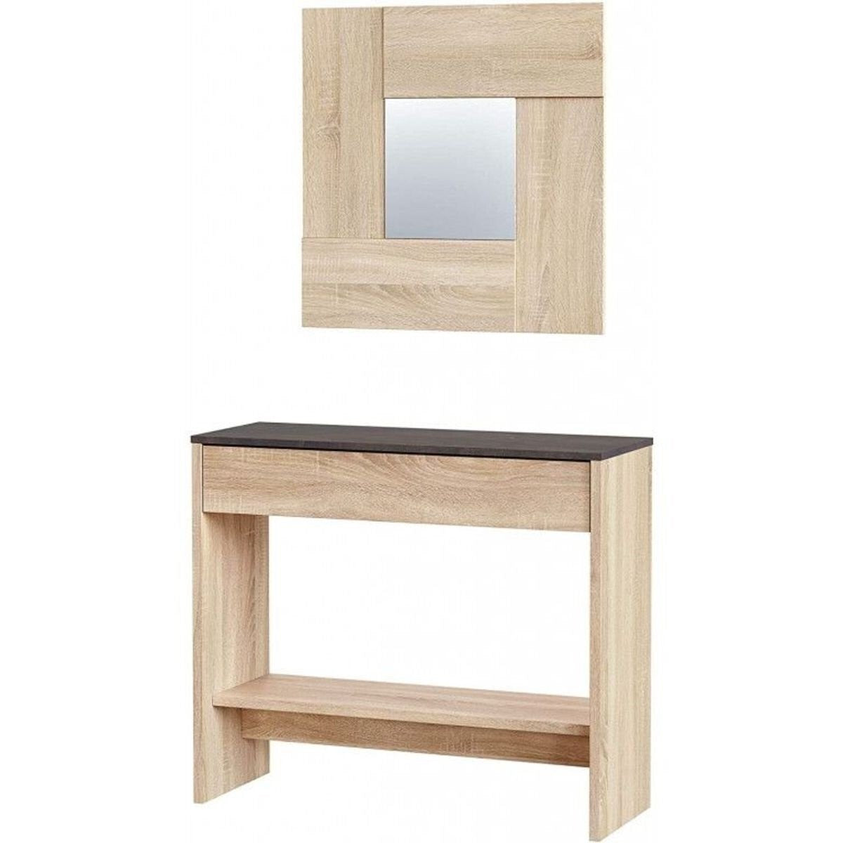 Meuble d'entrée console Oxys + miroir et tiroir