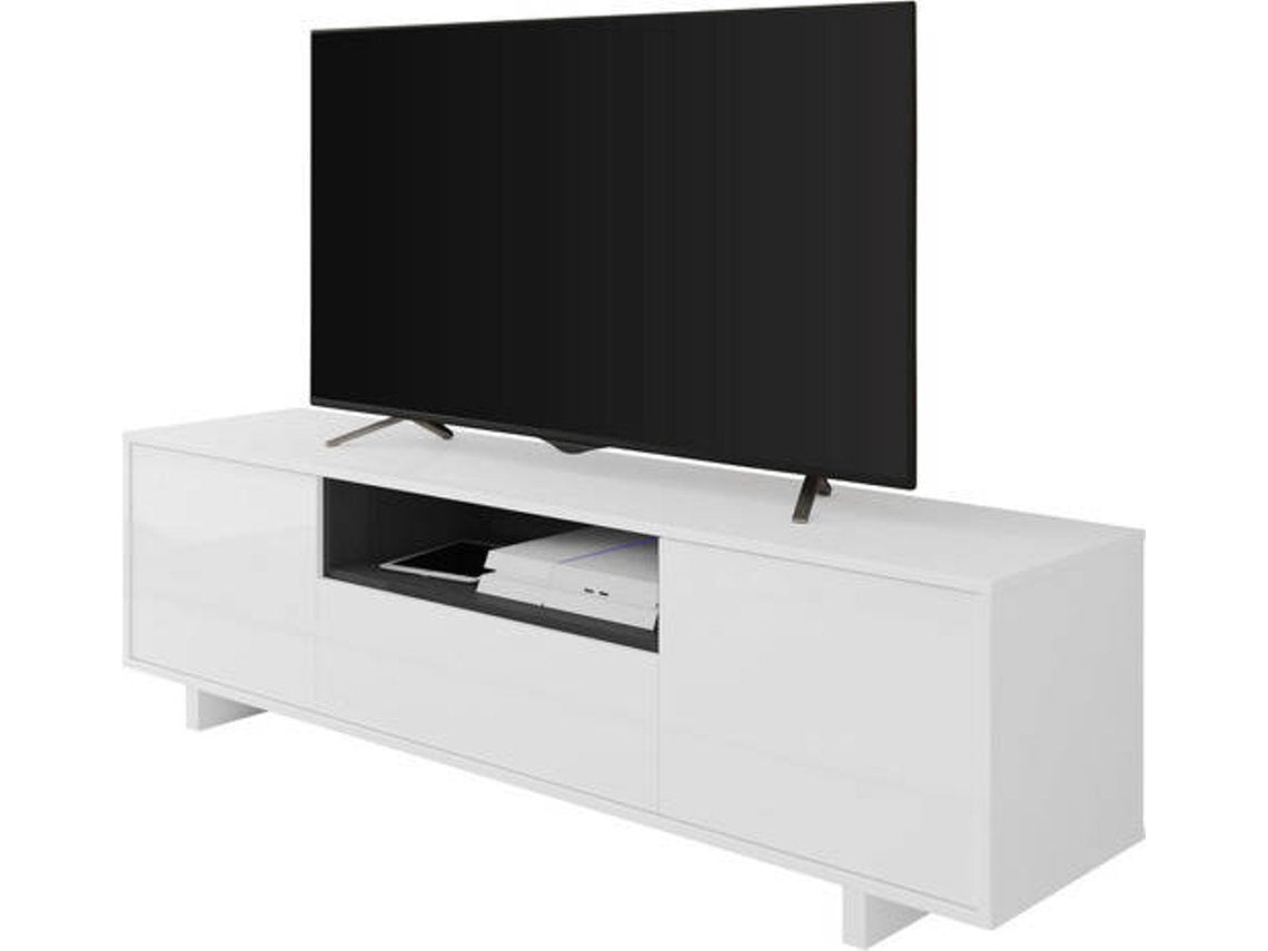 Mueble TV Zaira Blanco 150x46cm. Tres Puertas