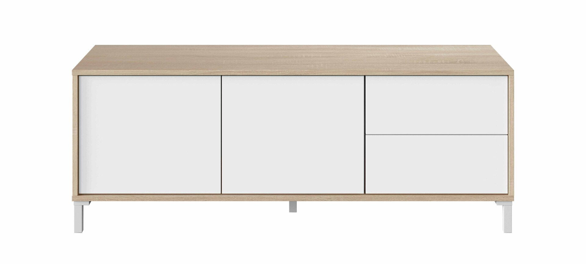 Mueble TV 130x47 cm. Dos puertas y Dos Cajones. BR