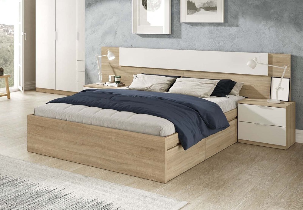 Cabecero de Cama Alaya. Cabezal + 2 Mesitas