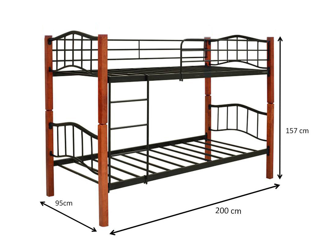 Oferta: Litera Doble Cama de 90x190 cm de Madera y Metal+ 2 Colchones