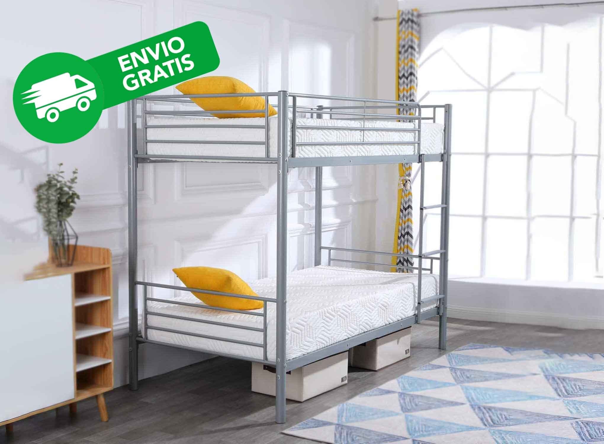 Oferta: Litera Metalica Doble Cama de 90x190 cm + 2 Colchones