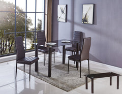 Pack Élégance : Table en Verre Trempé + 4 Chaises en Similicuir + Table Basse en Verre Trempé