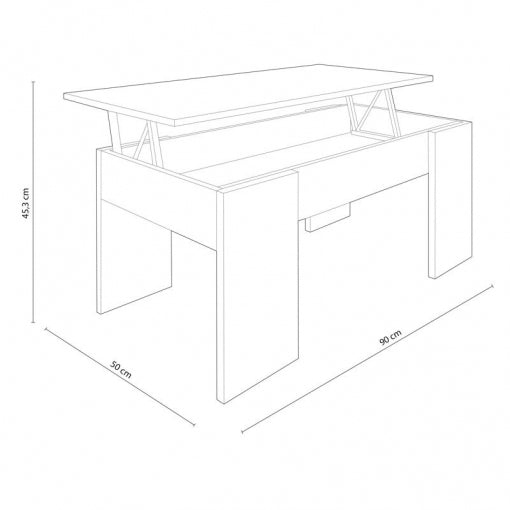 Mesa de Centro Elevable 90x50cm