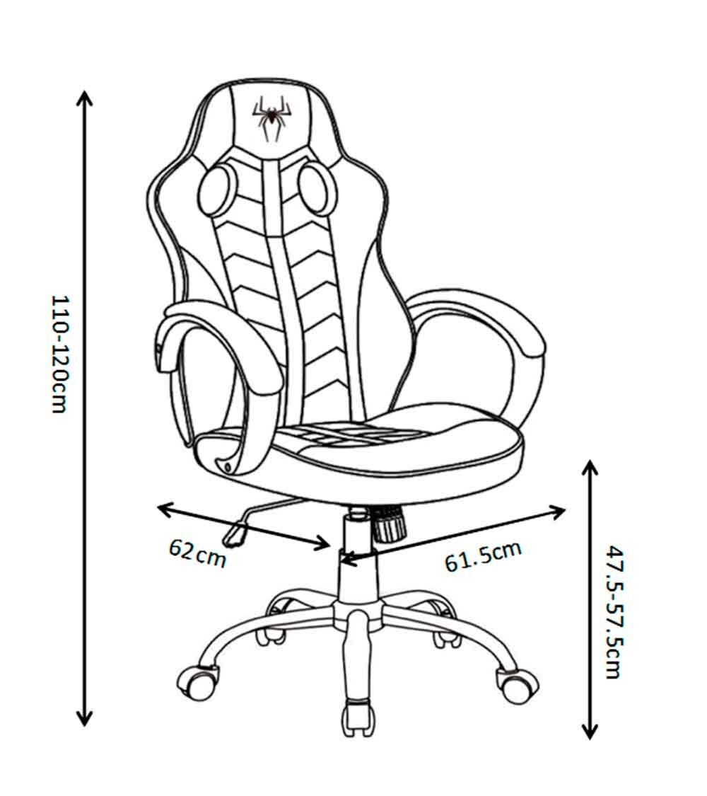 Silla Gaming Ergonomica y Giratoria Spider Rojo. Regulable en Altura