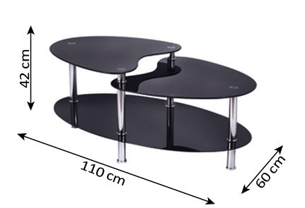 Mesa de Centro de Cristal Templado 110x60 cm