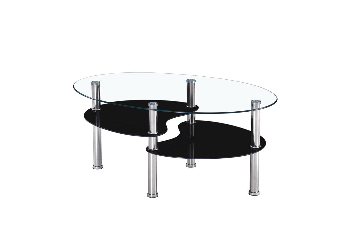 Mesa de Centro de Cristal Templado 90x55 cm