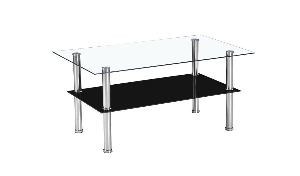 Mesa de Centro de Cristal Templado 90x50cm. 2 Niveles