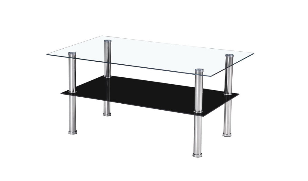 Mesa de Centro de Cristal Templado 90x50cm. 2 Niveles