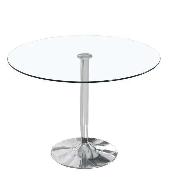 Mesa Redonda de Cristal Templado 90x75cm. Comedor o Cocina