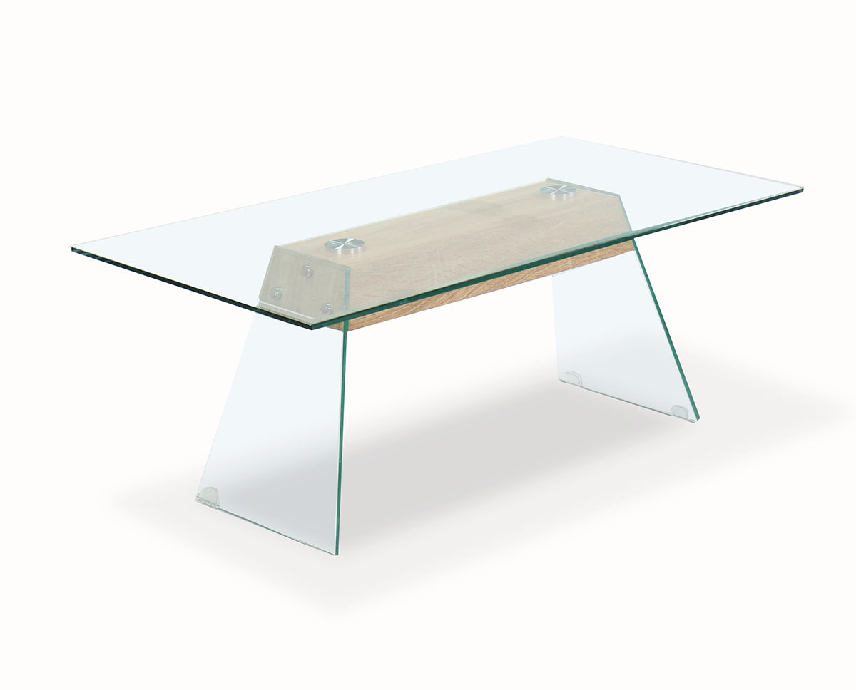 Mesa de Centro de Cristal Templado Rectangular 110x55 cm