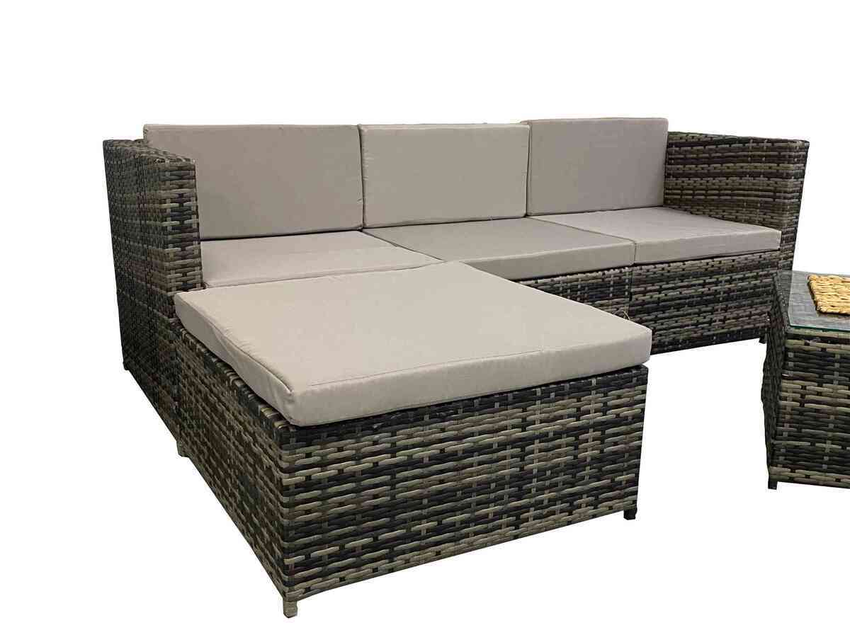 Sofa Chaise Longue de Ratan + Mesa. Muebles de Jardin y Terraza