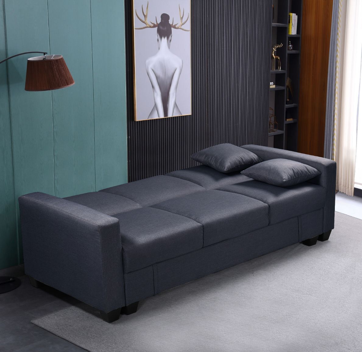 Sofa Cama Keyla 210x85cm, con Arcon