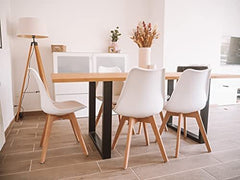 Pack Table de Salle à Manger ou de Cuisine en Bois Massif 180cm + Chaises Nordiques