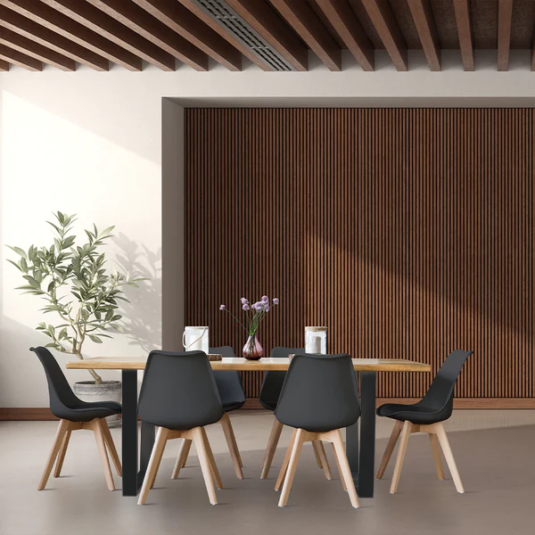 Pack Mesa de Comedor o Cocina Madera Maciza 200cm + Sillas Nordic