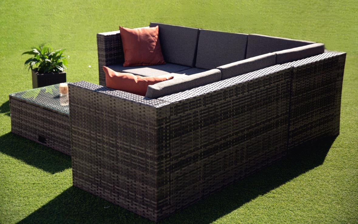 Sofa Rinconera de Ratan PE. Muebles de Jardin y Terraza