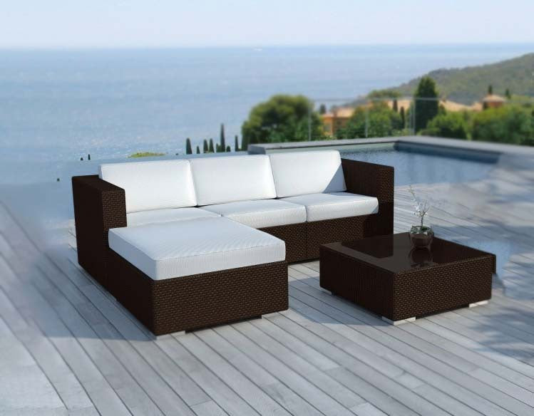 Sofa Chaise Longue de Ratan + Mesa. Muebles de Jardin y Terraza