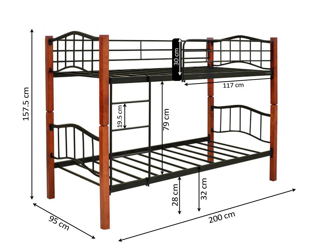 Litera Doble Cama de 90x190 cm de Madera y Metal