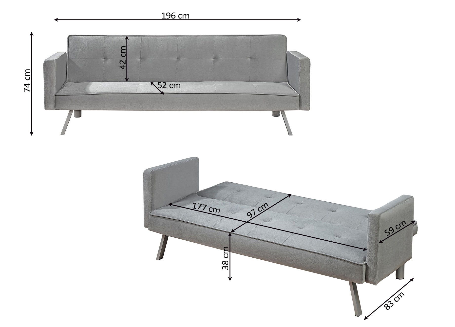 Sofa Cama Aveli 196x83cm