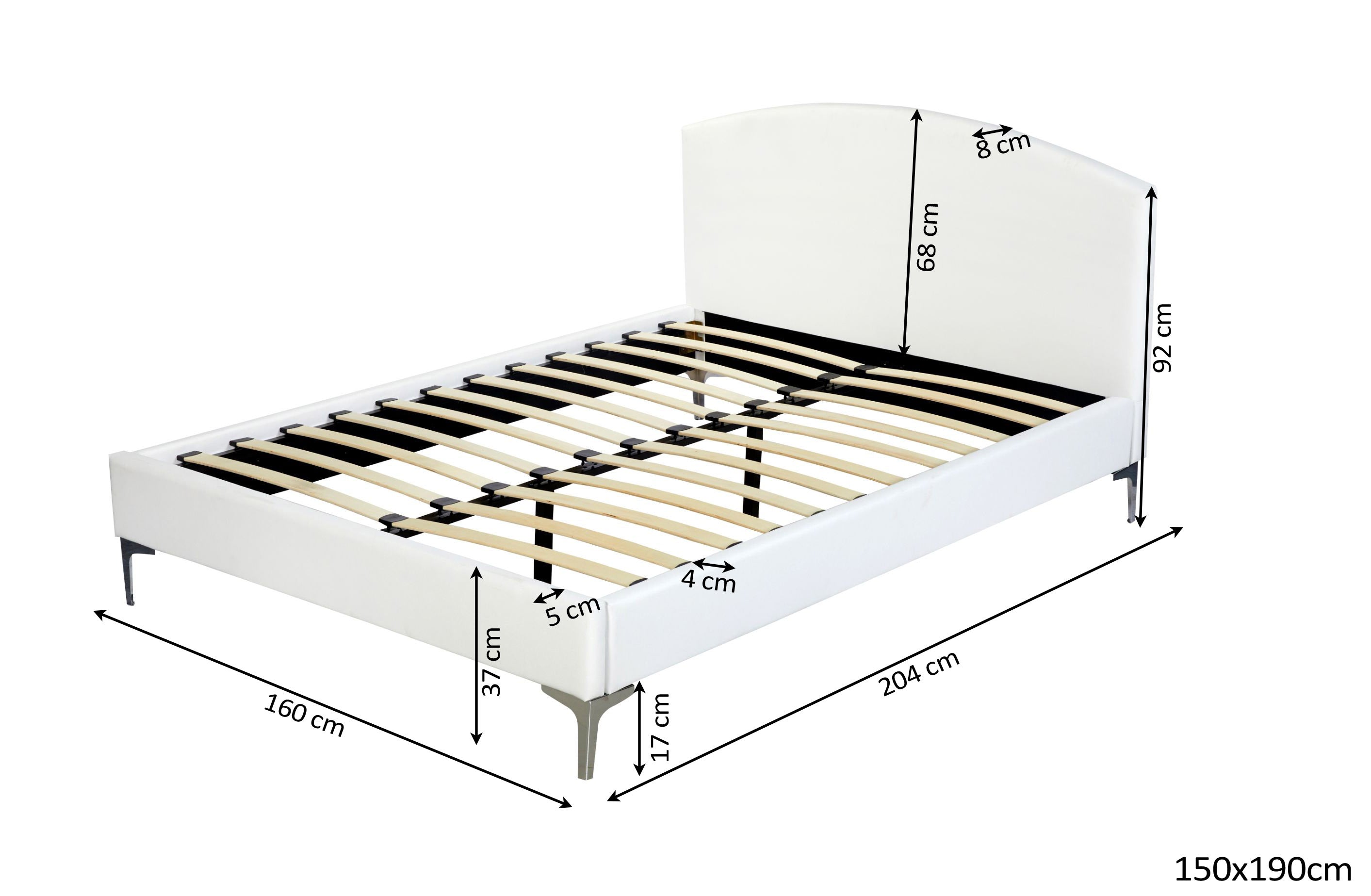 Cama de Matrimonio con Somier y Cabecero 150x190cm