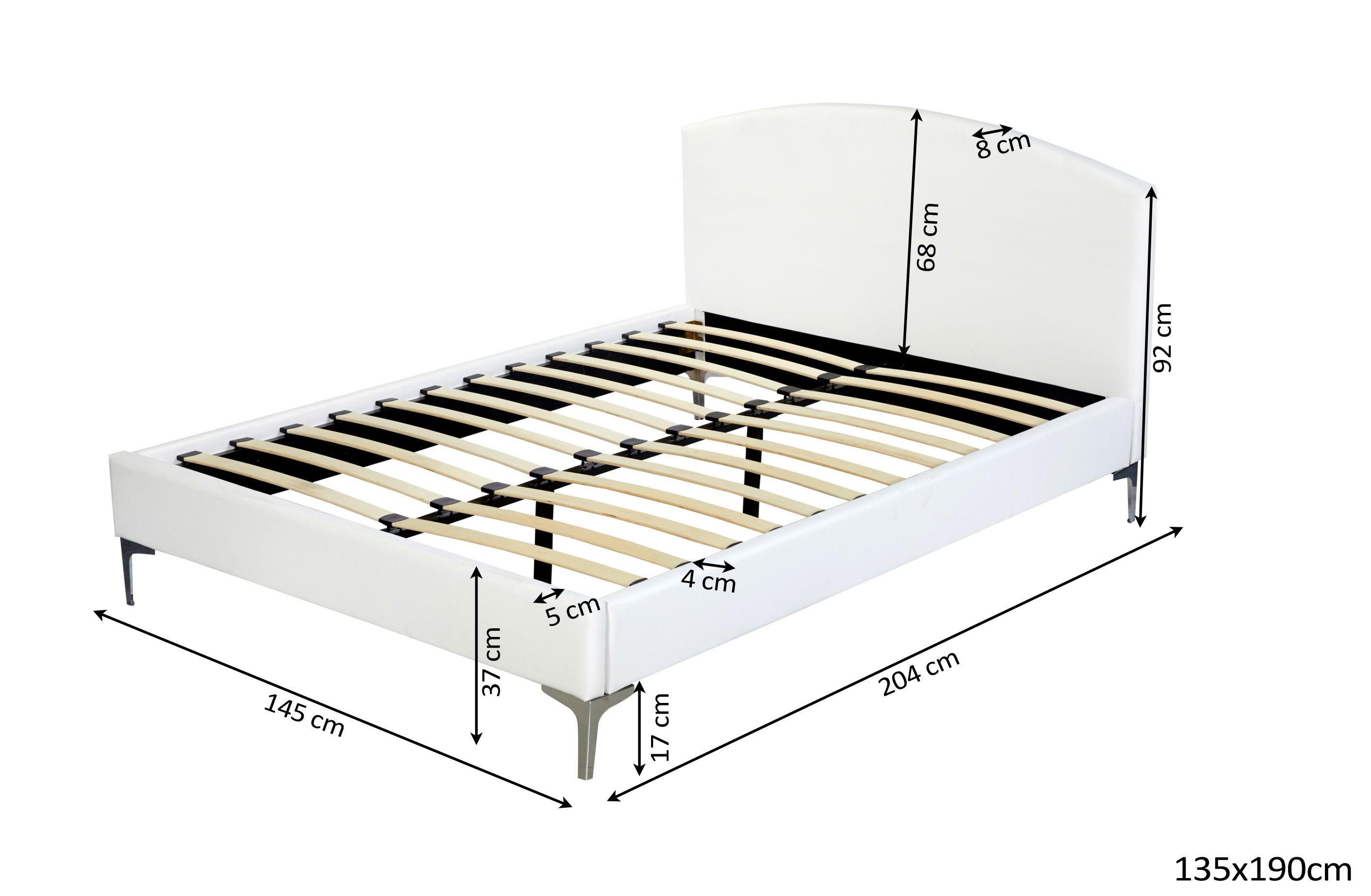 Cama de Matrimonio con Somier y Cabecero 135x190cm