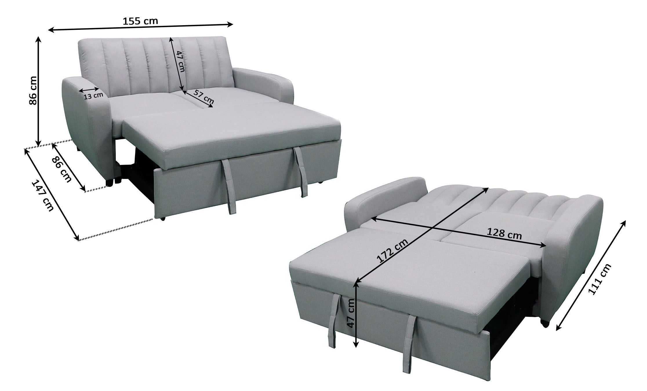 Sofa Cama de Matrimonio Berlin 155x86cm