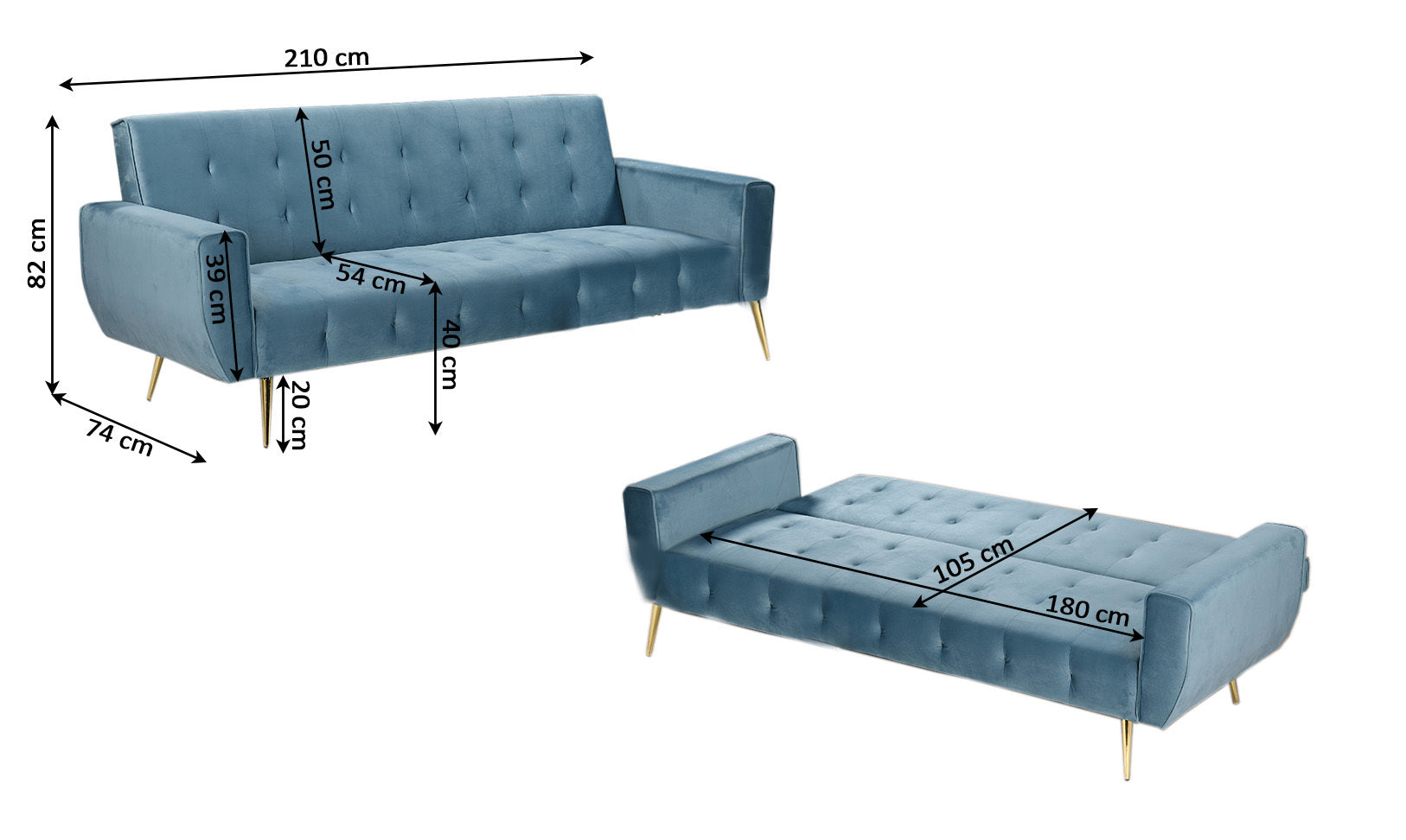 Sofa Cama Niki 210x74cm