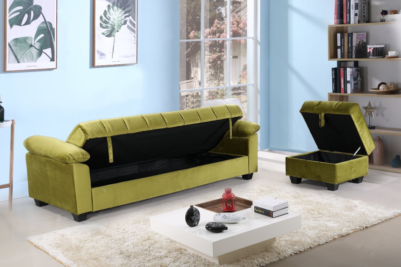 Sofa Cama con Puff Yadhi 210x85cm